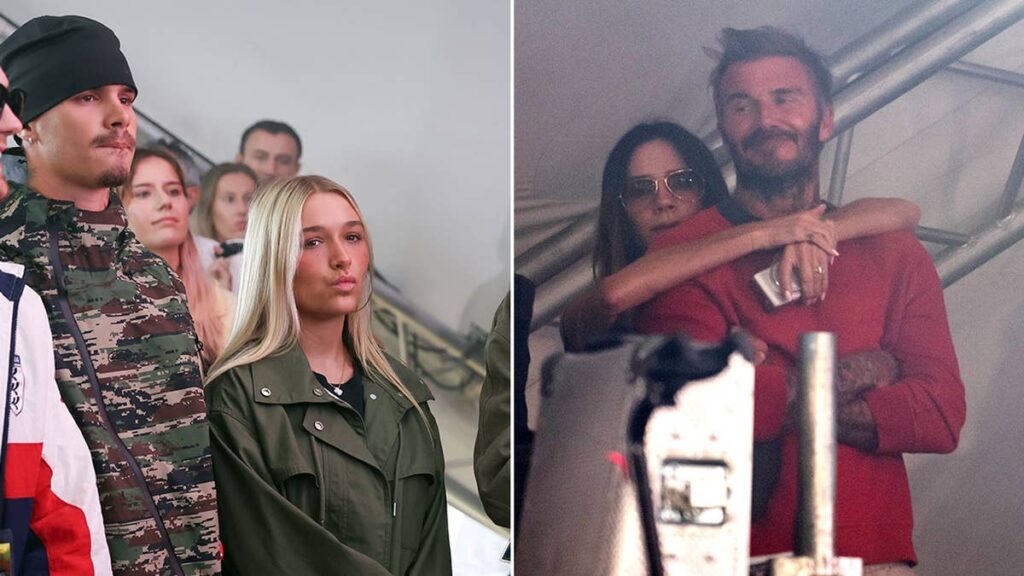 David, Victoria and Harper Beckham couldn’t look prouder as they support Cruz Beckham at Reading Festival