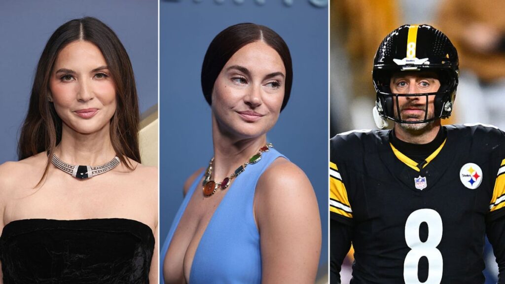 Shailene Woodley and Olivia Munn share a moment at the Emmys amid Aaron Rodgers drama