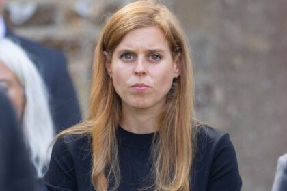 Princess Beatrice cuts a solemn figure as she represents mum Sarah Ferguson at her ex-boyfriend Paddy McNally’s funeral