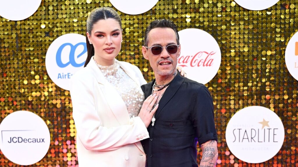 Marc Anthony and Nadia Ferreira dazzle on their first red carpet after the birth of their baby girl Myla