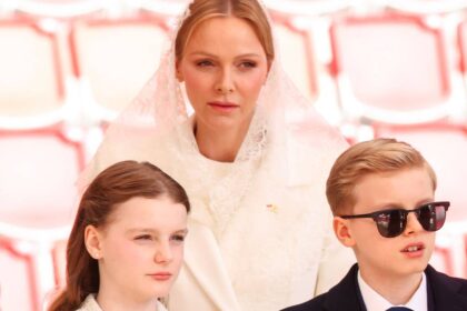 Princess Gabriella, 11, displays close twin bond as she leans on Prince Jacques during milestone outing