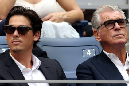 Pierce Brosnan’s youngest son gives his dad a run for his money in matching outfits
