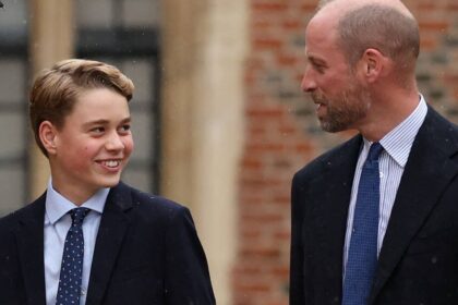 Prince George can’t contain his giggles over Prince William’s Eton drop-off mishap