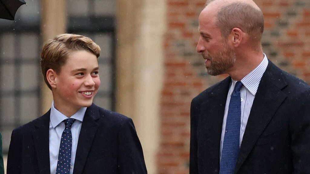Prince George can’t contain his giggles over Prince William’s Eton drop-off mishap