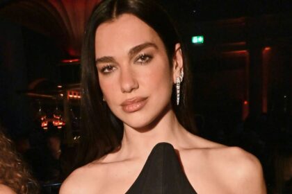 Dua Lipa exposes micro bra in stylish sheer top