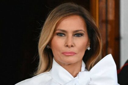 Melania Trump’s larger than life bow steals the show during bold fashion moment