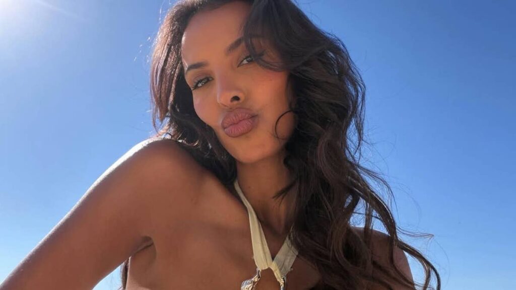 Maya Jama stuns in tiny white bikini as she embraces Swedish roots
