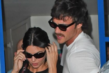 Jacob Elordi holds Kendall Jenner close during London date night