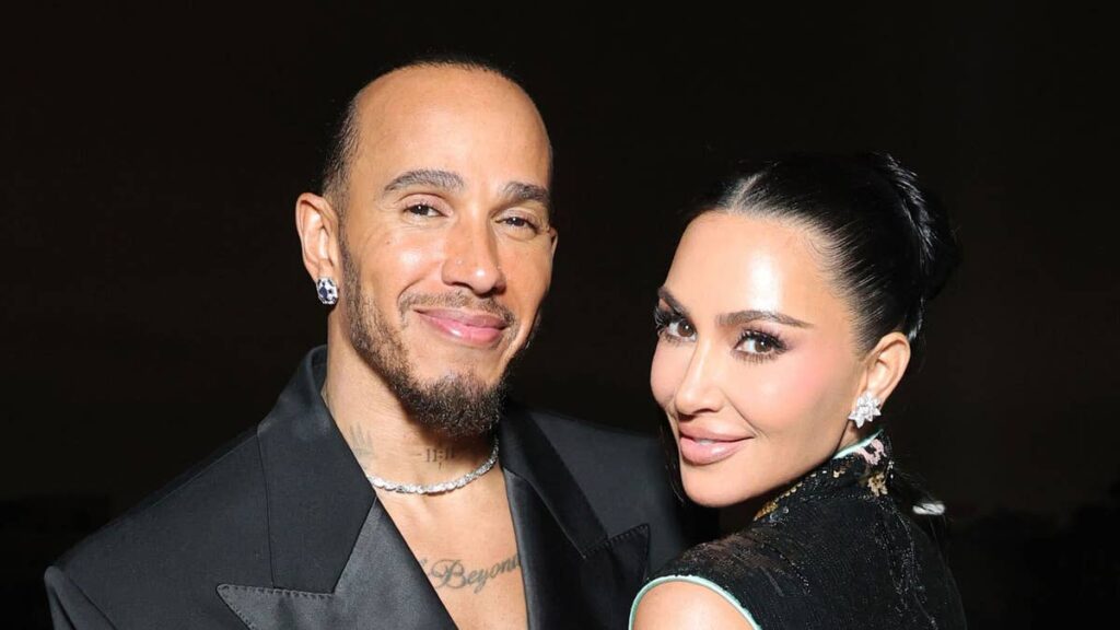 Kim Kardashian and Lewis Hamilton share public kiss during dazzling date night