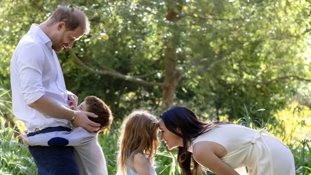 Tall Prince Archie races red-haired sister Princess Lilibet as Meghan Markle shares first clip of UK family life