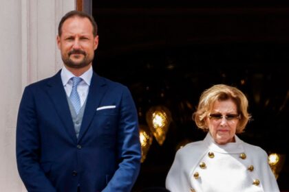 King Haakon follows in his late father’s footsteps during emotional outing with Queen Sonja