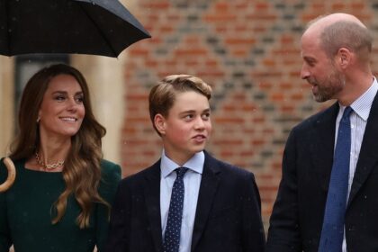 Prince George arrives for his first day at Eton — Flanked by Kate Middleton and Prince William