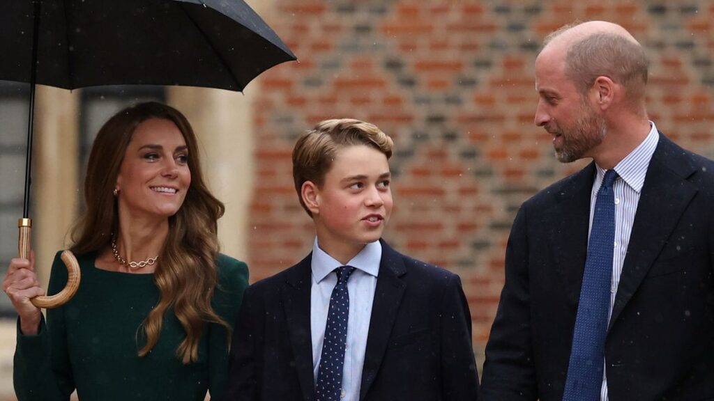 Prince George arrives for his first day at Eton — Flanked by Kate Middleton and Prince William