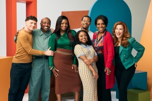 ABBOTT ELEMENTARY - ABC's ÒAbbott ElementaryÓ stars Chris Perfetti as Jacob Hill, William Stanford Davis as Mr. Johnson, Janelle James as Ava Coleman, Tyler James Williams as Gregory Eddie, Quinta Brunson as Janine Teagues, Sheryl Lee Ralph as Barbara Howard, and Lisa Ann Walter as Melissa Schemmenti. (Disney/Pamela Littky)