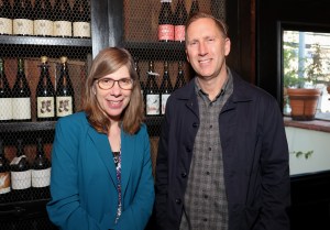 LOS ANGELES, CALIFORNIA - MARCH 11: (L-R) Cynthia Littleton, Co-Editor-in-Chief, Variety and Robert Wilkinson, SVP, Media & Market Strategy, Searchlight Pictures attends the Variety Future of Marketing Dinner presented by Amazon Ads at A.O.C. on March 11, 2025 in Los Angeles, California.  (Photo by Amy Sussman/Variety via Getty Images)
