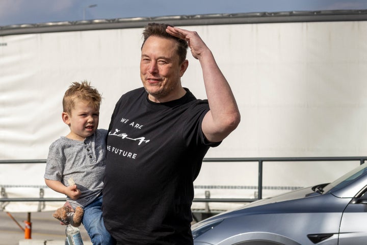 Elon Musk with one of his many sons, X Æ A-XII.