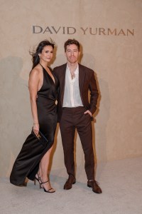 MIAMI BEACH, FLORIDA - MAY 01: Nina Dobrev and Shaun White walk the red carpet during the David Yurman After Party at Faena Forum on May 01, 2025 in Miami Beach, Florida. (Photo by Ivan Apfel/Getty Images)