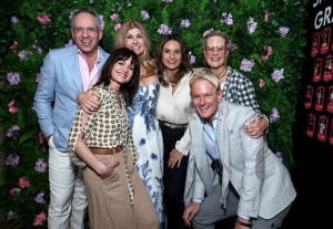 NEW YORK, NEW YORK - MAY 01: (L-R) Andrew Saffir, Carla Gugino, Connie Britton, Mariska Hargitay, Daniel Benedict and Ashley McDermott attend “The Motherhood” Press Luncheon with Connie Britton Hosted by Hallmark Channel on Thursday, May 1, 2025 at Glasshouse on the Park in New York City. (Photo by Jamie McCarthy/Getty Images for Hallmark Media)