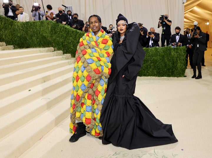 A$AP Rocky and Rihanna at the 2021 Met Gala celebrating “In America: A Lexicon Of Fashion.”