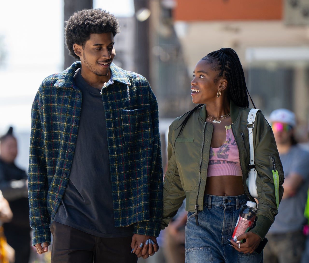 Michael Cooper Jr. as Justin Edwards and Lovie Simone as Keisha Clark in a scene from "Forever."