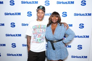 NEW YORK, NEW YORK - JUNE 04: (L-R) Lena Waithe visits SiriusXM Studios with Bevy Smith on June 04, 2025 in New York City. (Photo by Michael Loccisano/Getty Images)