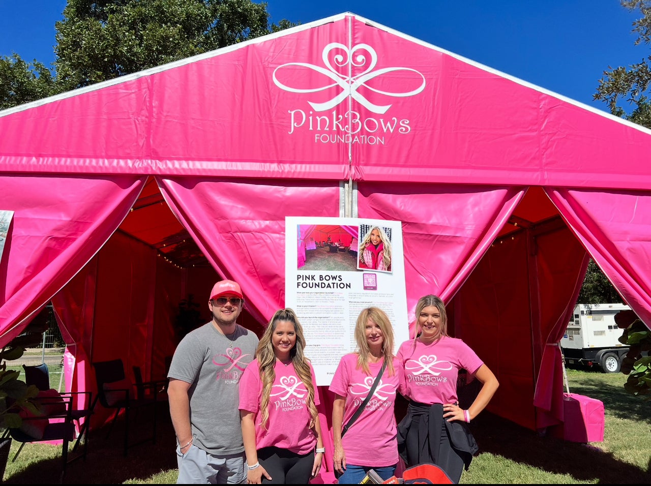 The Pink Bows Foundation is named after the viral hashtag that swept social media following the Astroworld tragedy. “It was just unreal,” Michelle recalls. “The city lit up pink, stadiums lit up pink with pink lights. People lit up their whole houses at Christmas with all pink lights. Shopping malls, businesses, etc., were just wrapping their arms around our daughter as well as the other victims, just trying to do anything they could to show support.”