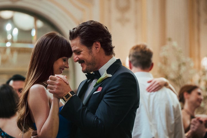 Johnson's Lucy has a meet-cute with Pascal's Harry at a client's wedding in "Materialists."