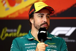A still image of Fernando Alonso.