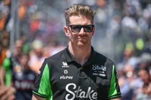 A still image of Nico Hulkenberg at the drivers' parade ahead of the Formula 1 Canadian Grand Prix.