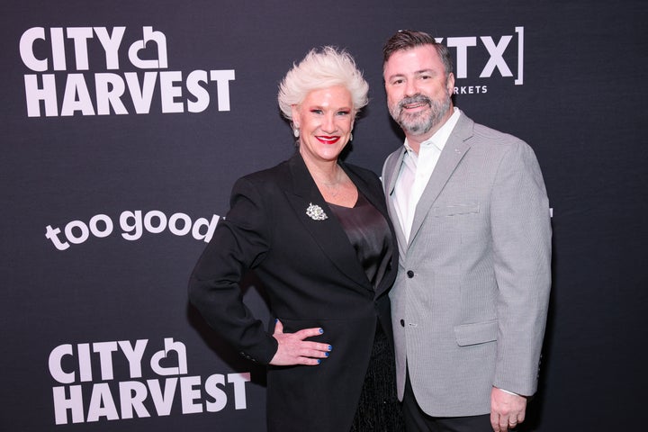 Anne Burrell and Stuart Claxton at an event in New York City on April 22.